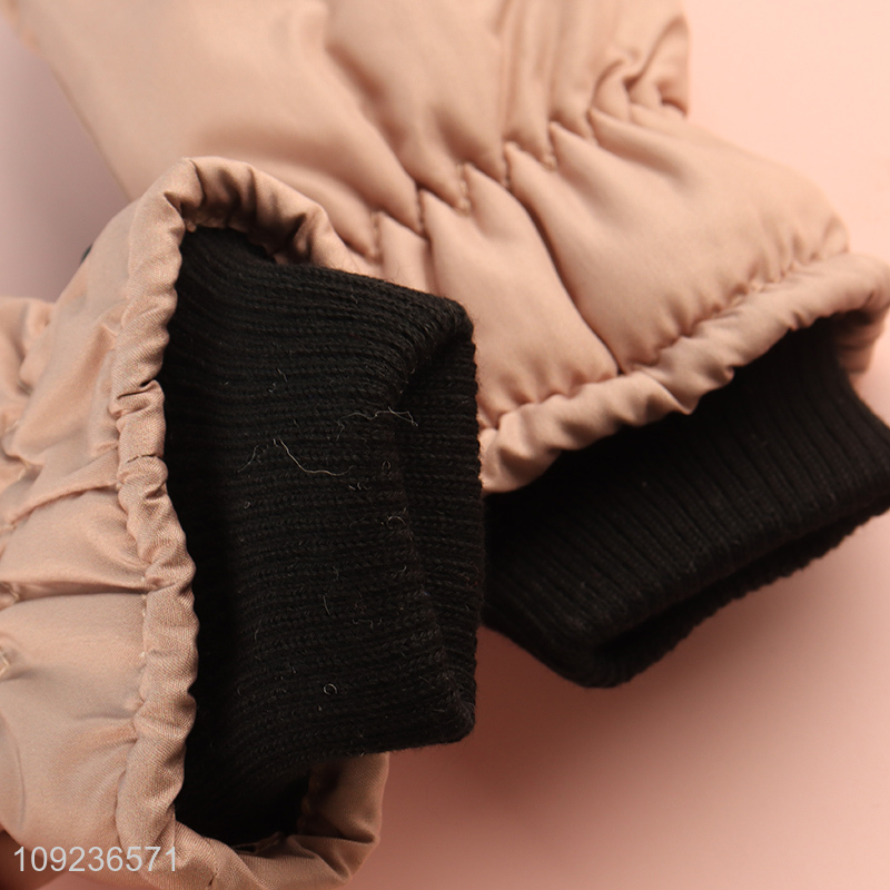 Factory price cartoon fox printed winter warm polyester gloves for sale