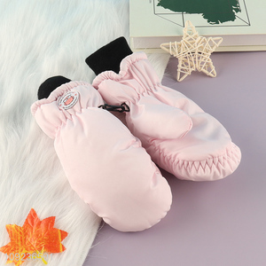 China supplier pink winter outdoor warm polyester gloves for girls