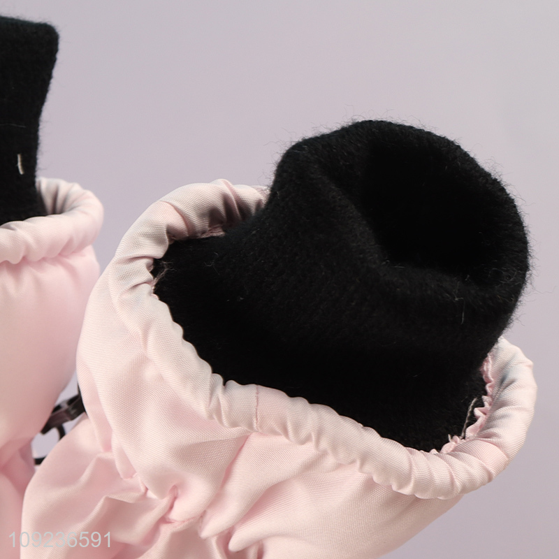 China supplier pink winter outdoor warm polyester gloves for girls