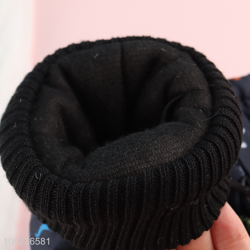 Yiwu market dinosaur printed winter outdoor warm polyester gloves