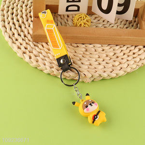 China factory cartoon pendant portable silicone keychain key rings for gifts