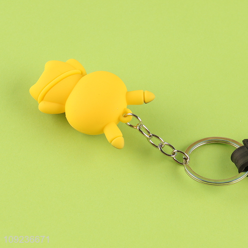 China factory cartoon pendant portable silicone keychain key rings for gifts