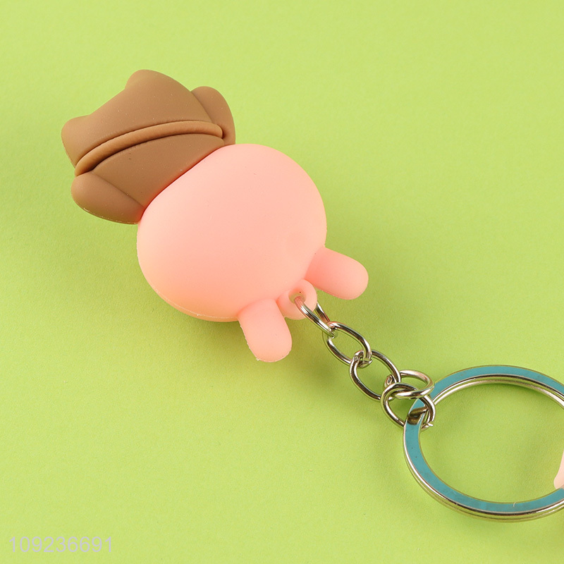 China products portable cartoon pendant silicone keychain key rings for gifts