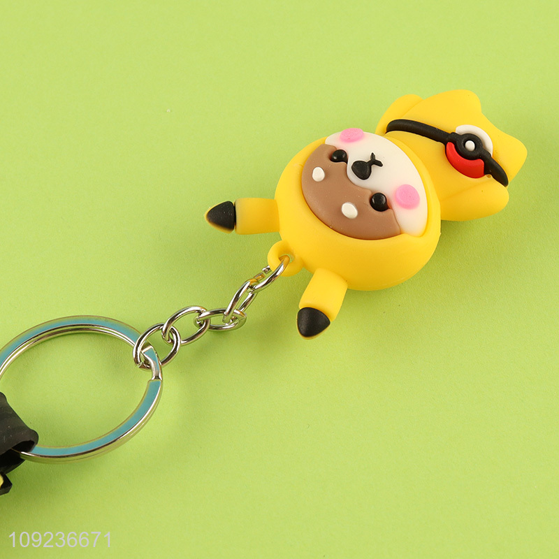 China factory cartoon pendant portable silicone keychain key rings for gifts