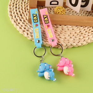 Factory price portable elegant pendant silicone keychain key rings for sale