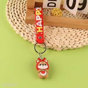 Top selling cartoon pendant silicone keychain key rings wholesale