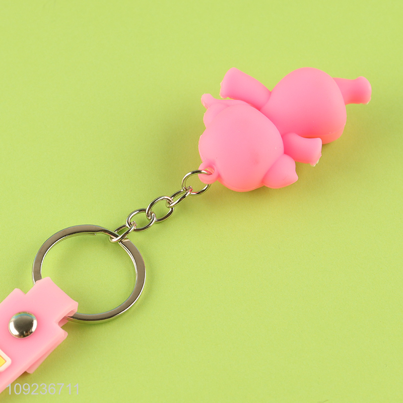 Factory price portable elegant pendant silicone keychain key rings for sale