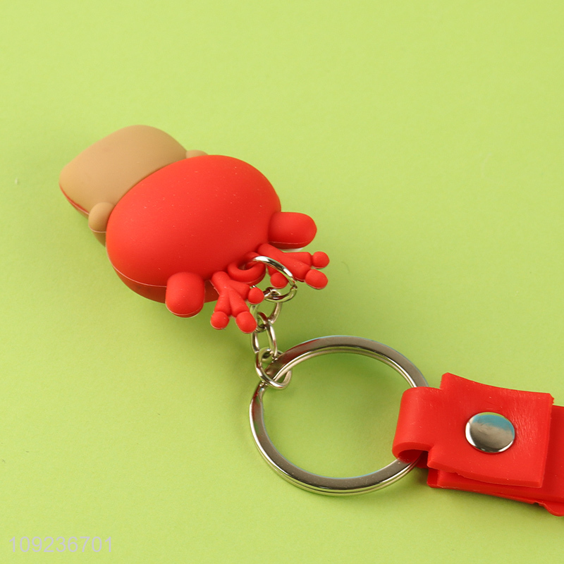 Top selling cartoon pendant silicone keychain key rings wholesale