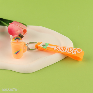 China wholesale portable silicone keychain key rings for gifts