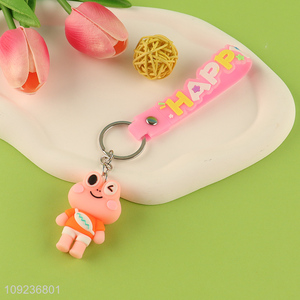 Most popular cartoon frog pendant silicone keychain key rings for sale