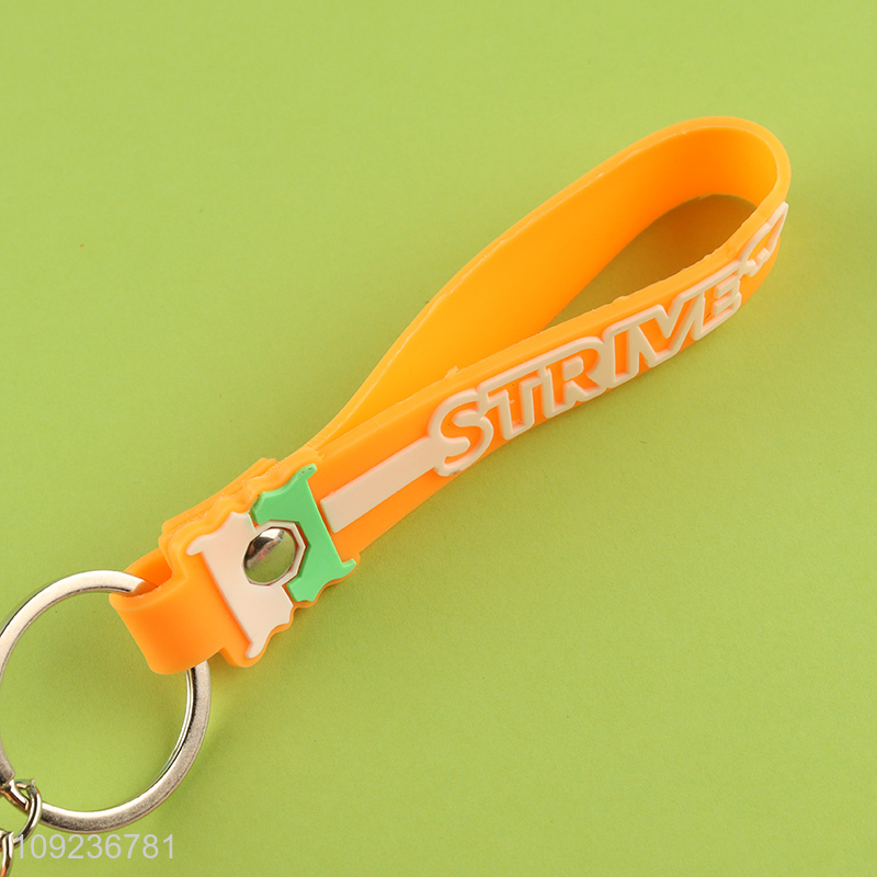 China wholesale portable silicone keychain key rings for gifts