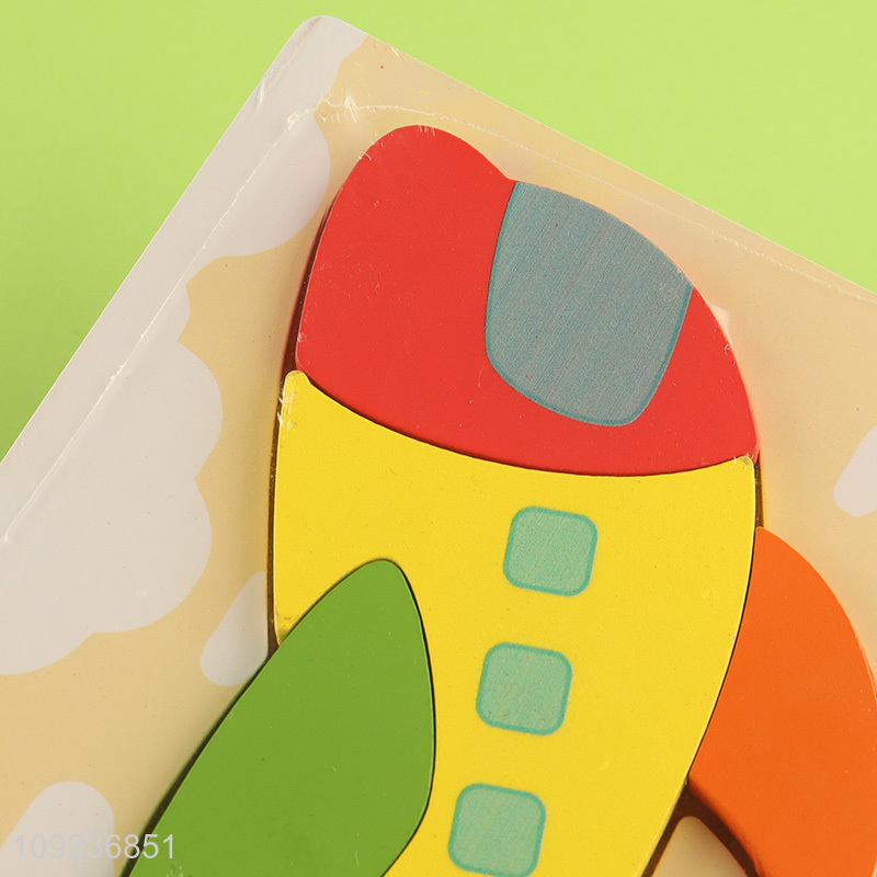 Popular products plane shape kids wooden puzzle toy educational toys
