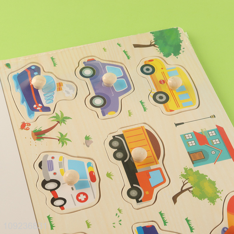 China products wooden hand grasping board traffic cognitive toy for sale