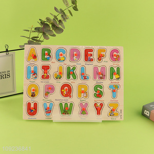 Yiwu market children alphabet series wooden hand grasping board toys