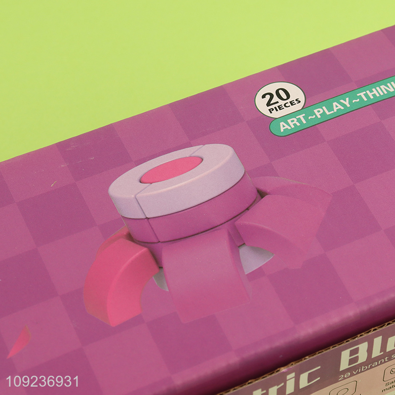 Factory wholesale 12pcs geometric block building block toys educational toys