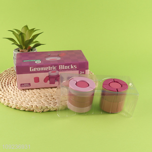 Factory wholesale 12pcs geometric block building block toys educational toys