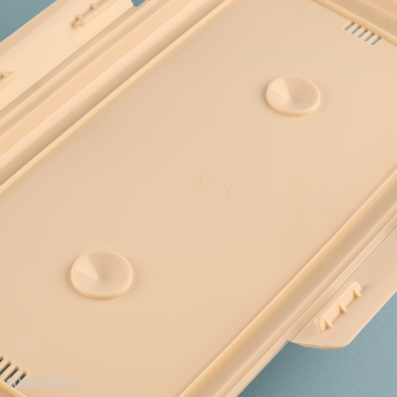 Low price portable 2compartment food container lunch box with handle