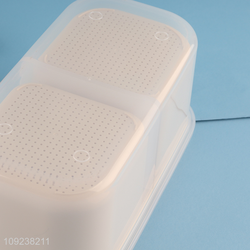 Low price portable 2compartment food container lunch box with handle