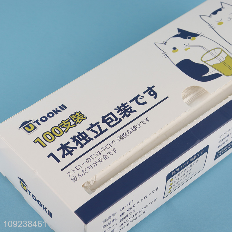 Good price 100pcs food grade pp disposable drinking straw for juice