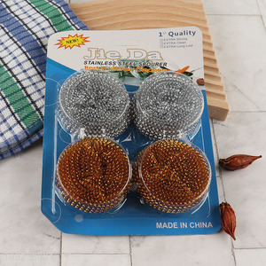 Popular products 4pcs stainless steel scourer kitchen cleaning ball