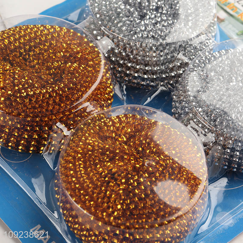 Popular products 4pcs stainless steel scourer kitchen cleaning ball