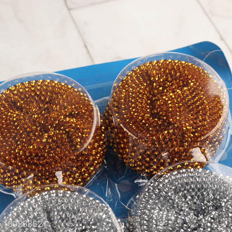Popular products 4pcs stainless steel scourer kitchen cleaning ball