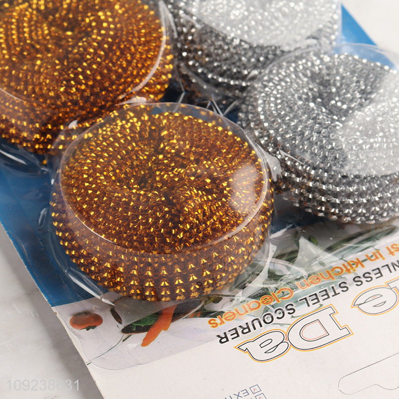 China products 6pcs home kitchen stainless steel scourer cleaning ball