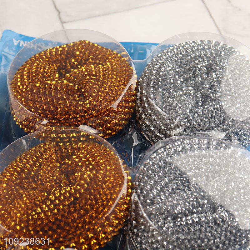 China products 6pcs home kitchen stainless steel scourer cleaning ball