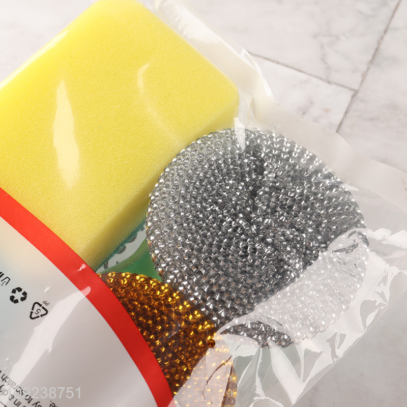 Top quality home stainless steel kitchen cleaning kit cleaning ball cleaning sponge