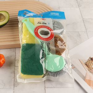 Top quality home stainless steel kitchen cleaning kit cleaning ball cleaning sponge