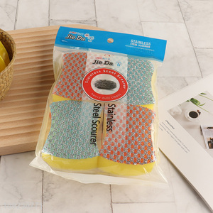 Yiwu market 4pcs stainless steel home kitchen cleaning kit cleaning sponge
