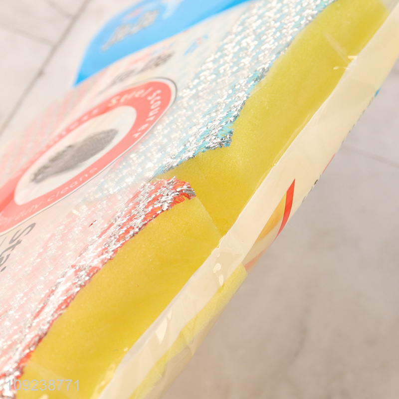 Yiwu market 4pcs stainless steel home kitchen cleaning kit cleaning sponge