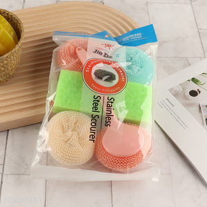 Factory price home kitchen cleaning kit stainless steel cleaning sponge for sale