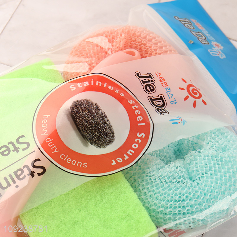 Factory price home kitchen cleaning kit stainless steel cleaning sponge for sale