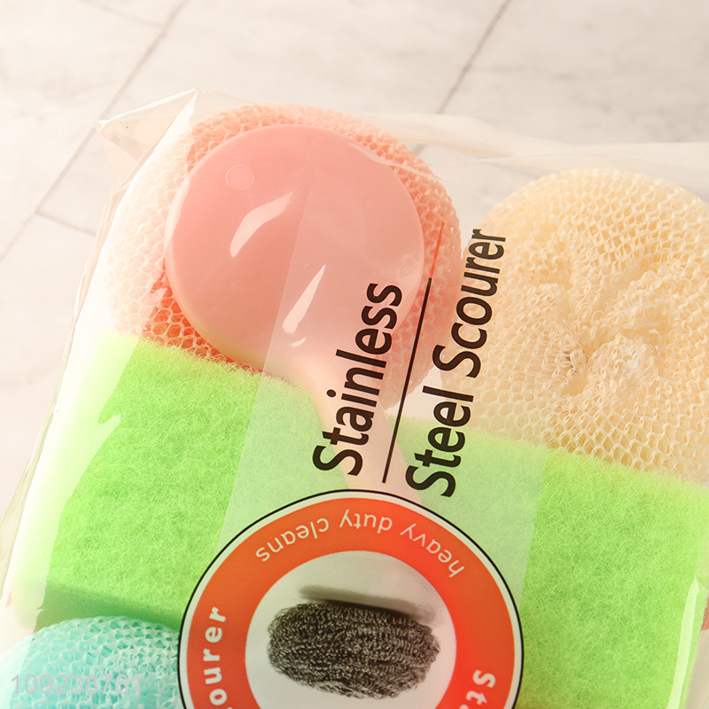 Factory price home kitchen cleaning kit stainless steel cleaning sponge for sale