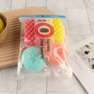 Hot selling home kitchen stainless steel scourer dish washing cleaning kit