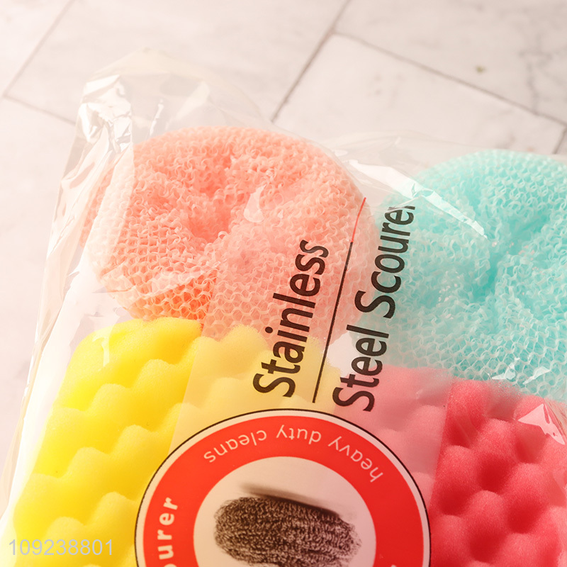 Hot selling home kitchen stainless steel scourer dish washing cleaning kit