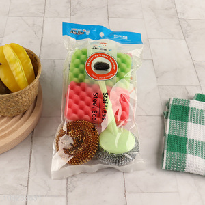 Yiwu market stainless steel kitchen cleaning kit dish washing cleaning supplies