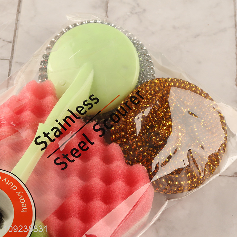 Yiwu market stainless steel kitchen cleaning kit dish washing cleaning supplies