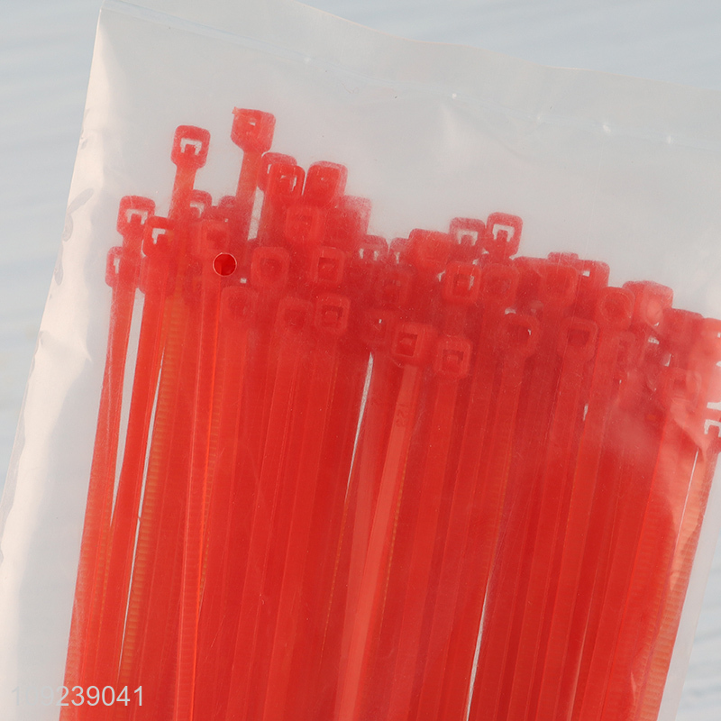Factory price 100pcs red nylon cable tie self-locking cable