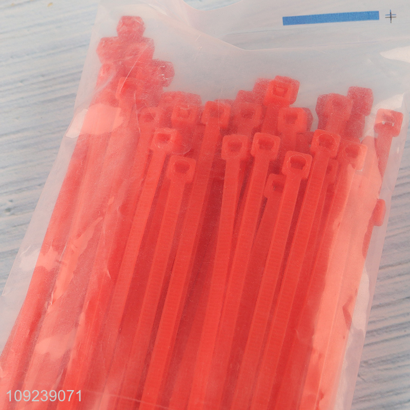 Hot items red 100pcs nylon cable tie self-locking cable for sale