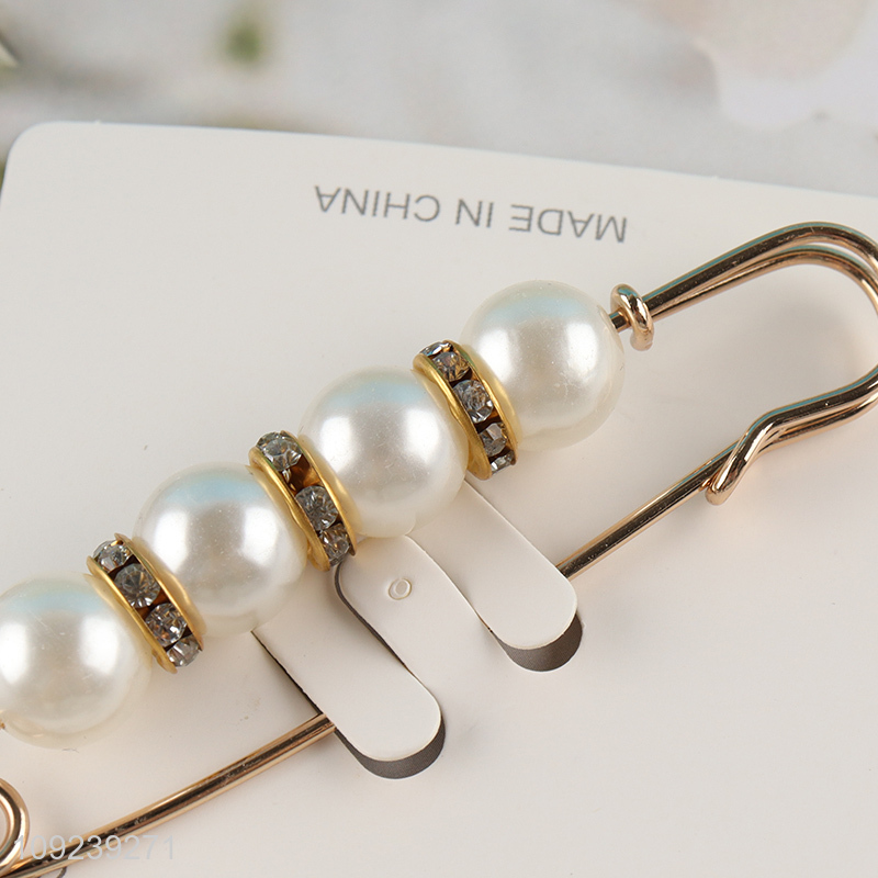 Online wholesale fashion jewelry brooch waistband buckle pin pearl pin for women