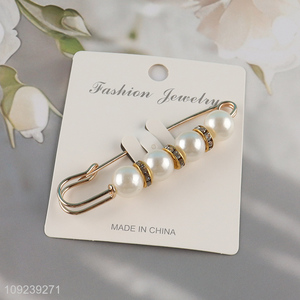 Online wholesale fashion jewelry brooch waistband buckle pin pearl pin for women