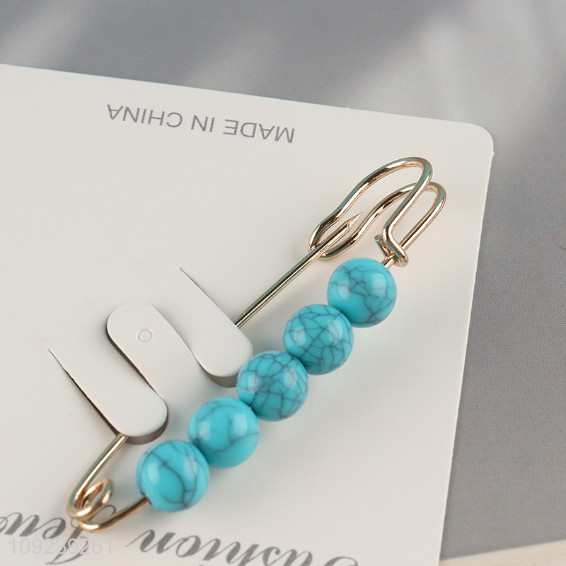 Good selling ladies fashion jewelry brooch waistband buckle pin pearl pin