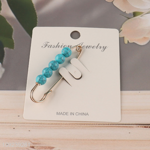 Good selling ladies fashion jewelry brooch waistband buckle pin pearl pin