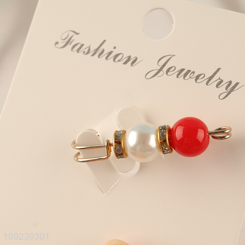 New arrival fashion jewelry brooch waistband buckle pin pearl pin for sale