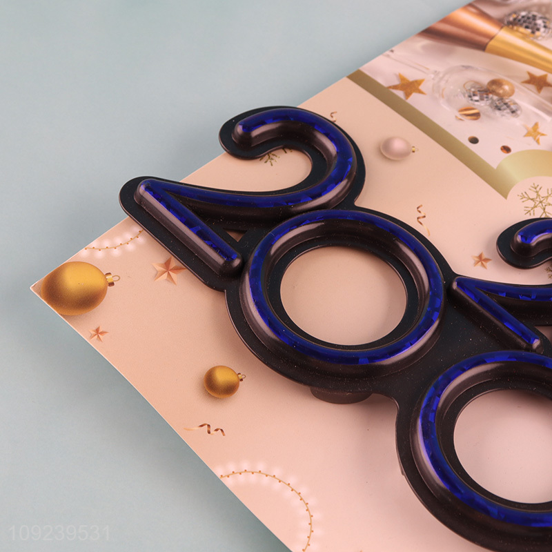 Hot selling pvc happy new year party glasses party supplies for adult