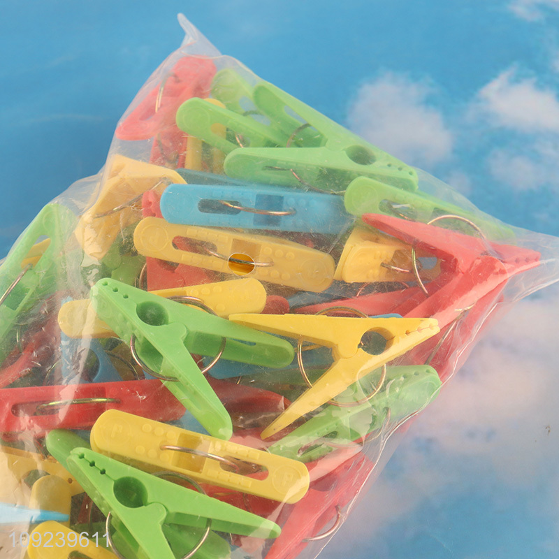 China wholesale multicolor 50pcs plastic clothes pegs clothes clips