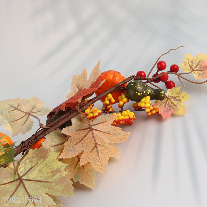 New arrival pumpkin pinecones berries decorative branch for Halloween supplies