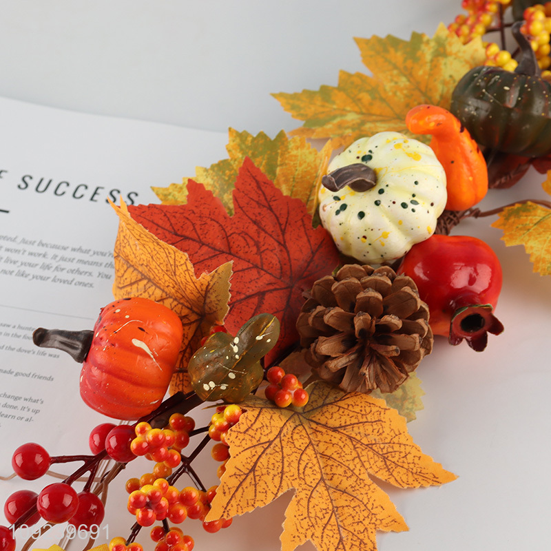 New arrival pumpkin pinecones berries decorative branch for Halloween supplies